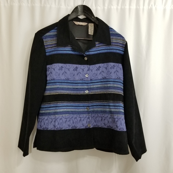 TANJAY petites button up velvet textured size 12 shirt. - Picture 7 of 7